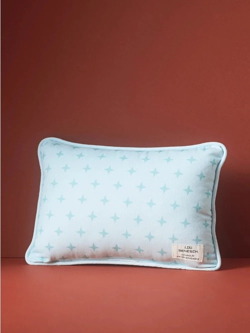 Lou Benesch Anthropologie Stargazer Zodiac Gemini Embroidered Mini Accent Pillow